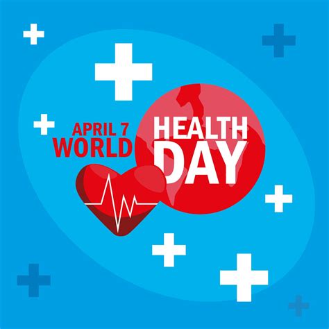 World Health Day Card With Heart 1335229 Vector Art At Vecteezy