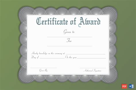 Parent Appreciation Award Certificate