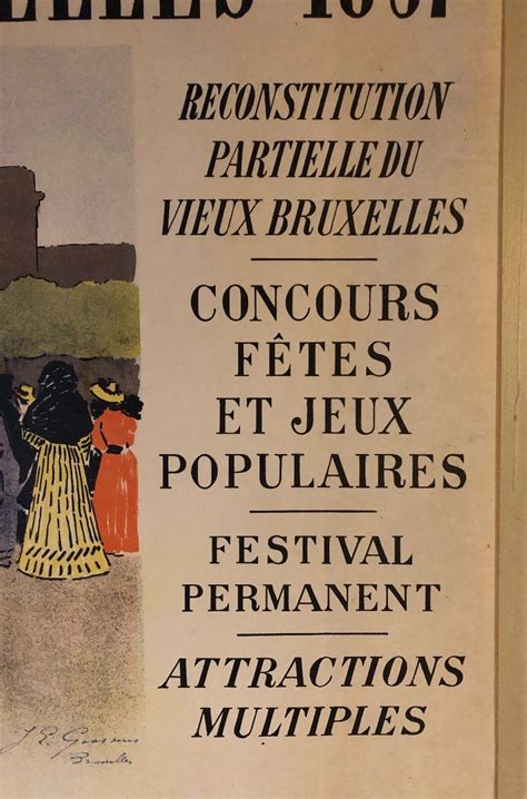 Proantic Affiche Exposition Kermesse Bruxelles Lynen 1897