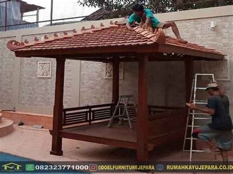 Jual Gazebo Kayu Kelapa Atap Genting Rumahkayujepara Co Id