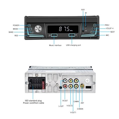 Podofo 1 Din 7 Radio Stereo Car Mp5 Player Retractable Touch Screen Bt