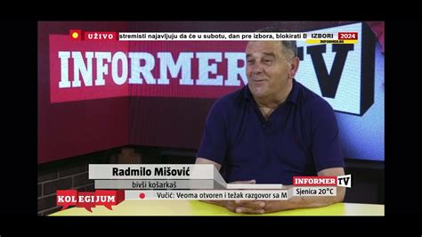 Gost Informer TV Radmilo Mišović legenda srpske košarke YouTube