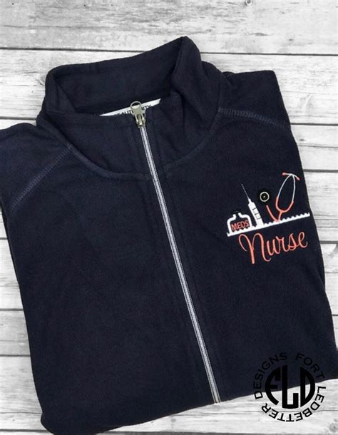 Personalized Rn Fleece Jacket Nurse Jacket Graduation Gift