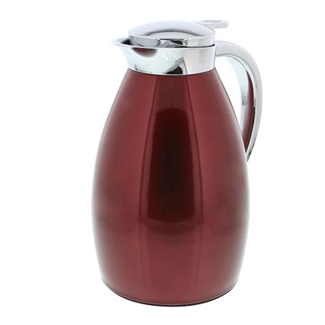 Vacuum flask with glass interior body metallic red 1L – Fun A Table