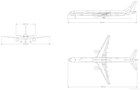 Boeing 757-300 blueprints free - Outlines