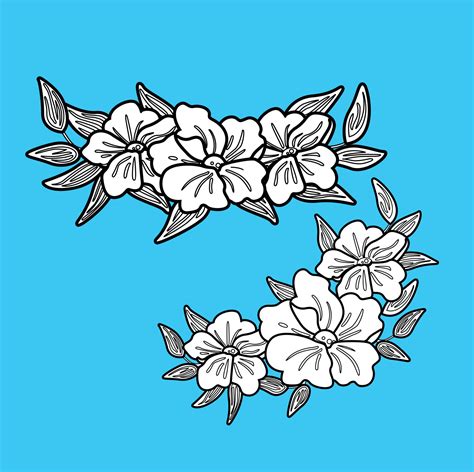 Beautiful Flowers Decoration Digital Stamp 17129573 Vector Art at Vecteezy