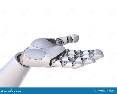 Robot Hand Holding Gesture 3d Rendering Stock Illustration