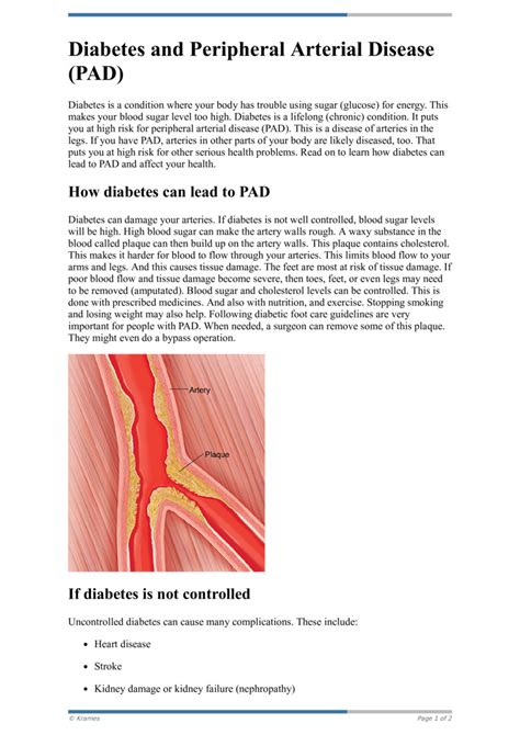 Text Diabetes And Peripheral Arterial Disease Pad Healthclips Online