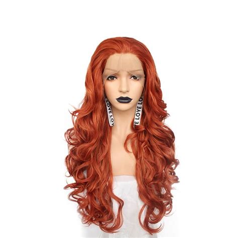 Copper Red Wigs Lace Front Wig Long Curly Hair Big Wave Etsy