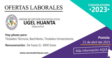 Convocatoria Ugel Huanta Cas Plazas Administraci N Computaci N