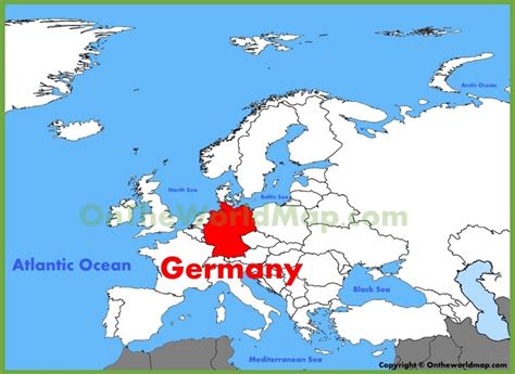 Germany location on the Europe map - Ontheworldmap.com