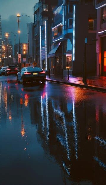 Premium AI Image | A rainy night in the city.