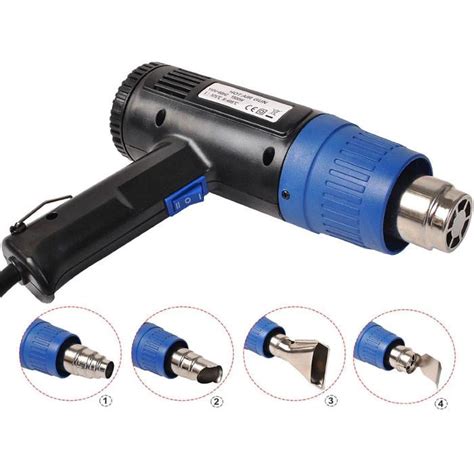 Watt Heat Gun Hot Air Gun Dual Temperature Nozzles Power Tool