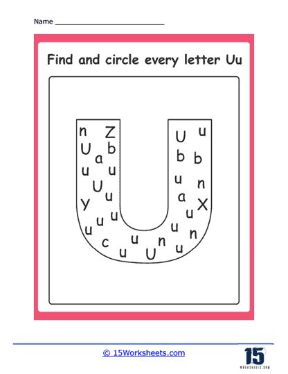 Letter U Worksheets - 15 Worksheets.com