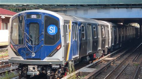 Nyc Subway New Staten Island Railway R S Cars Testing On Sea Beach