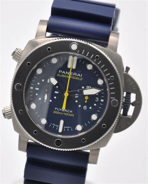 Panerai Submersible Chrono Flyback Mike Horn Blue 47mm Titanium