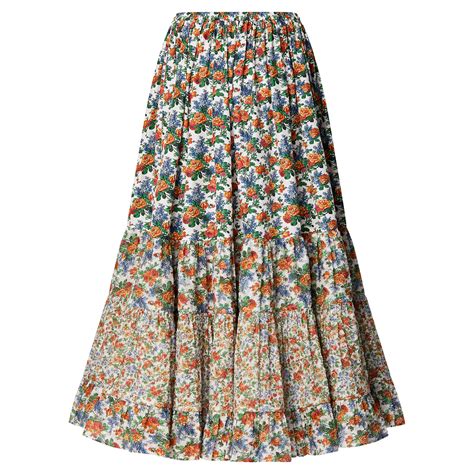 Mixed Floral Tiered Skirt Ready To Wear Louis Vuitton