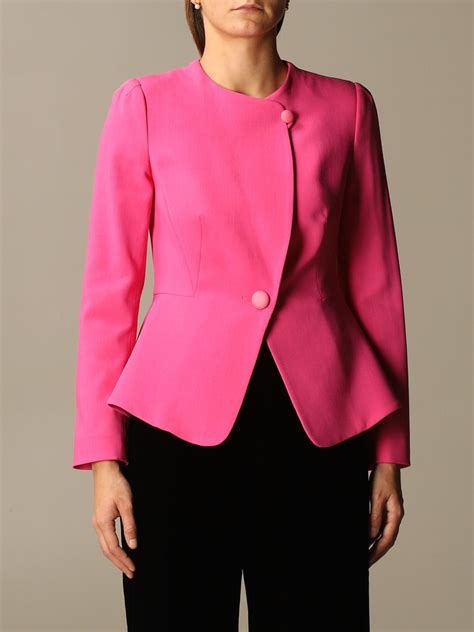 Emporio Armani Outlet Giacca Classica A Monopetto Fuxia Blazer