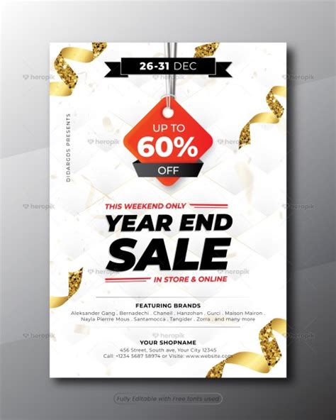 Year End Sales Promotional Flyer Template Heropik Marketing