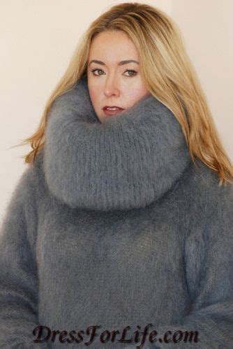 Fuzzy Mohair Huge Cowl Neck Dress Von Mohair