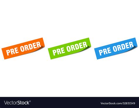 Pre Order Paper Peeler Sign Set Sticker Royalty Free Vector