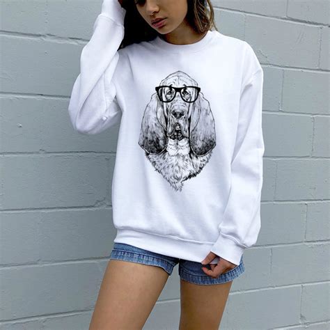 Bloodhound Sweatshirt Hipster Blood Hound Dog Hoodie Glasses Etsy