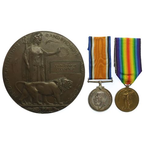 WW1 British War Medal Victory Medal And Memorial Plaque Pte J E