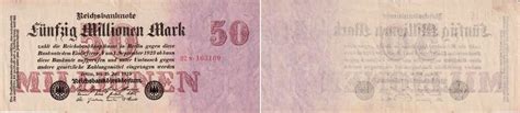 Weimarer Republik 50 Millionen Mark 1923 Banknote 5 Millionen Mark