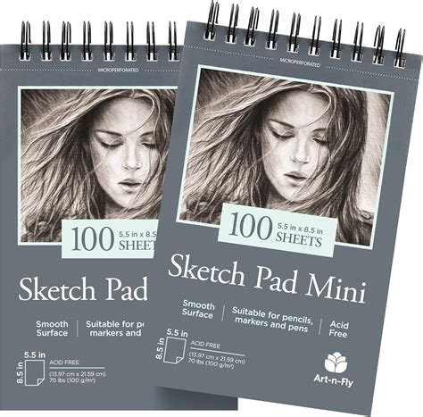 Art-n-Fly Sketchpad for Travel and Portable Sketch Work - Two Pack ...