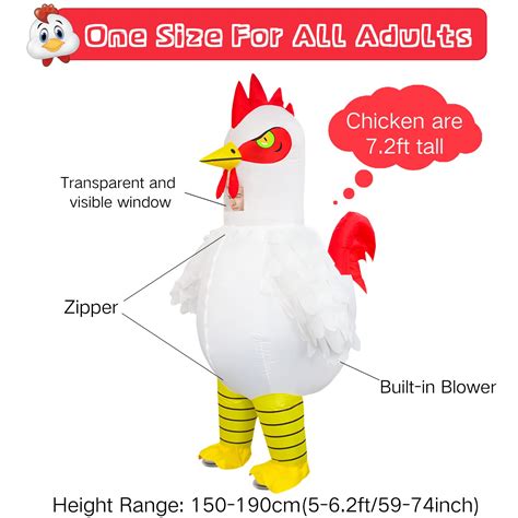 Seeds Of Light Inflatable Chicken Costume Adult Funny Halloween