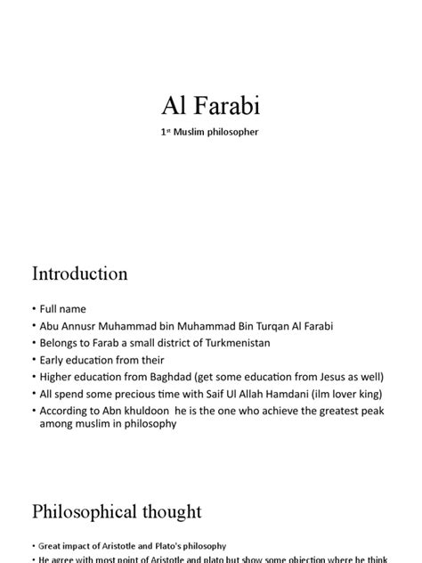 Al Farabi | PDF