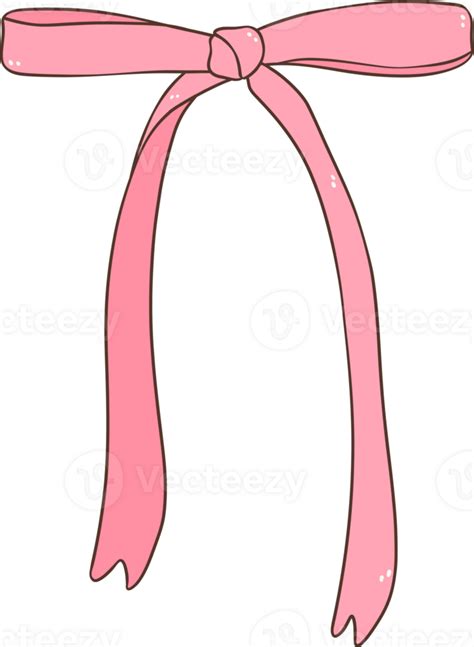 Pink Coquette Ribbon Bow Doodle Hand Drawn 36134176 Png