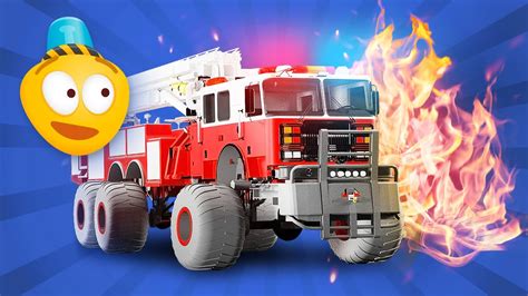 Fire Brigades Monster Trucks Cartoon For Kids About Emergency