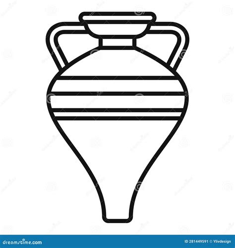 Amphora Bottle Icon Outline Vector Vase Pot Stock Vector