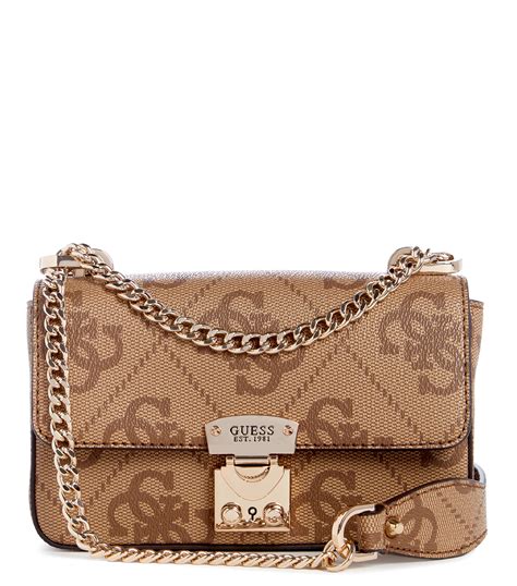 Guess Bolso crossbody café claro con monogram Eliette Logo Mini Mujer