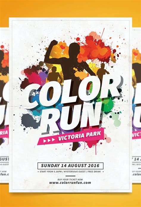 Color Run Flyer Design | Flyer design templates, Flyer design, Flyer