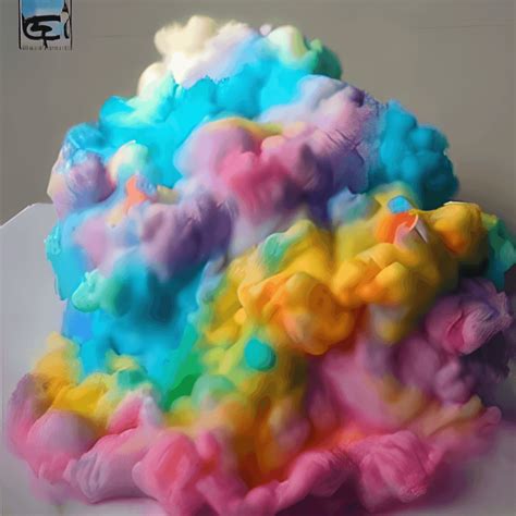 Intricate Detail Rainbow Cotton Candy Clouds · Creative Fabrica