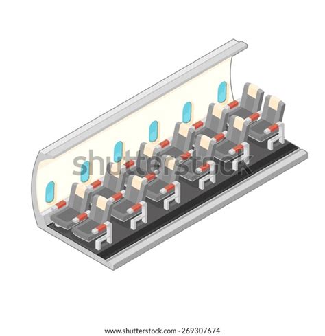 Vector Illustration Aircraft Interior Aircraft Interior Stock Vector Royalty Free 269307674