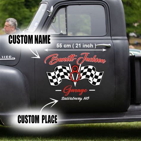 2 Pcs Personalized Hot Rod Garage Speed Shop Kustom Kultrure Old School Vinyl Decals For Car