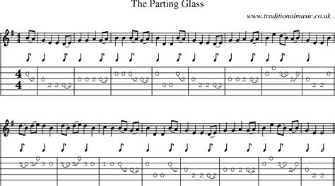 Folk And Traditional Music Sheet Music Guitar Tab Mp3 Audio Midi And Pdf For The Parting Glass