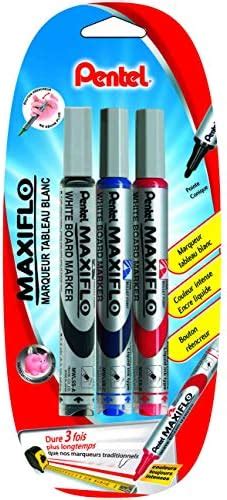 Pentel Maxiflo Pochette Marqueurs Tableau Blanc Pointe Conique