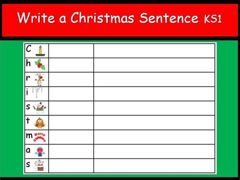 Write A Christmas Sentence Teaching Resources