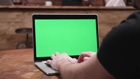 Computer With Green Screen Stock Video Youtube