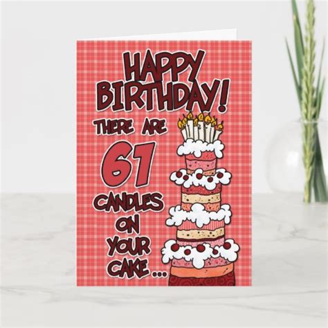 Happy Birthday - 61 Years Old Card | Zazzle.com