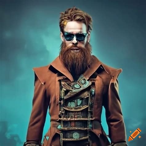 Portrait Of A Stylish Futuristic Man In Steampunk Attire On Craiyon