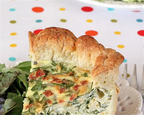 Cheesy Spinach And Bacon Puff Pastry Quiche Recipe