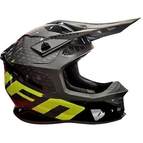 Casco Para Moto Ufo Intrepid Gris Y Amarillo Fluo Brillante City Motor