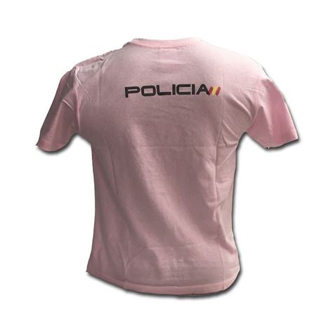 CAMISETA ALGODON POLICIA NACIONAL ROSA NIÑOS PERSONALIZADA