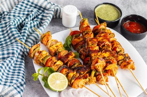 Selective Focus of Famous Indian Dish Paneer Tikka Masala Tandoor or ...