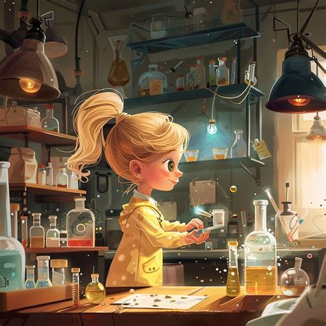 Free Photo | Kids chemistry laboratory cartoon illustration